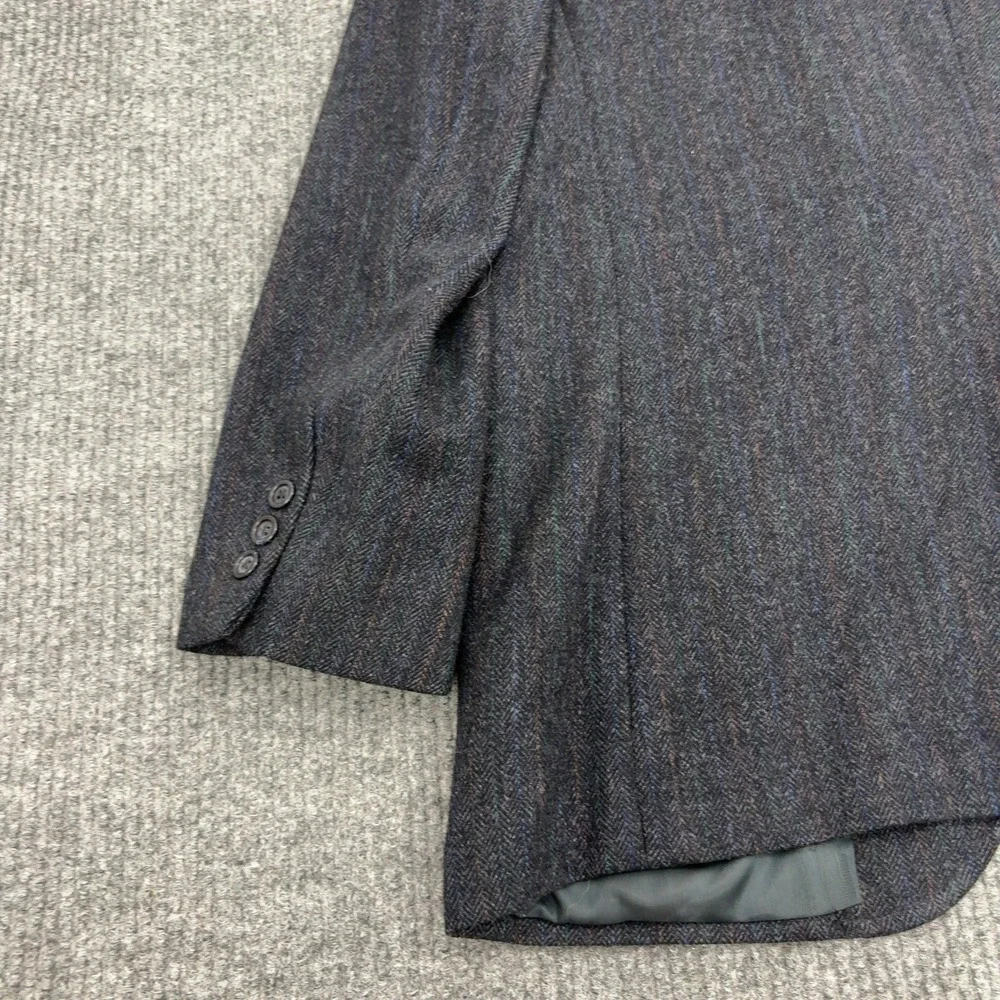 Vintage Adams Row x Anderson Little Blazer Mens 42 Grey Wool Herringbone Classic
